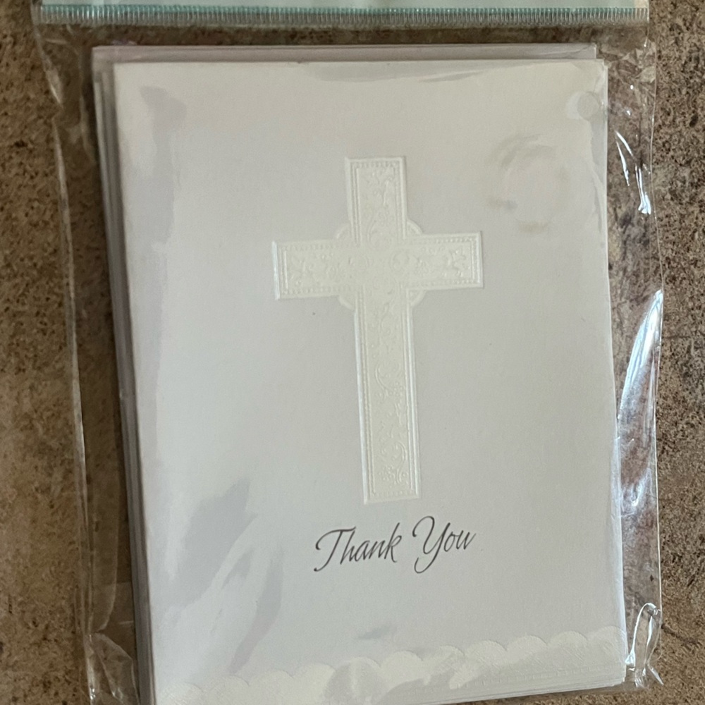 New Elegant Thank You Cards with Embossed Cross by American Greetings